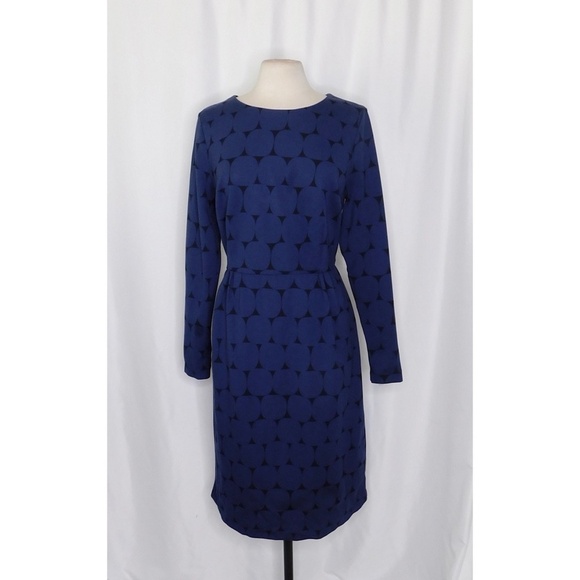 BODEN Geometric Polka Dot Print Ponte Knit Mod Sheath Dress Size 14L 14 Long - Picture 3 of 14